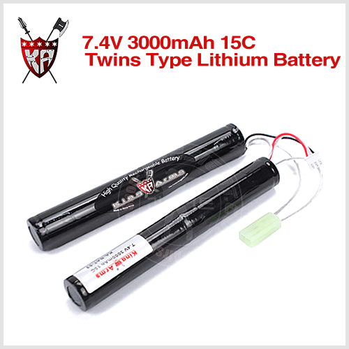 KING ARMS 7.4V 3000mAh 15C Twins Type Lithium Battery