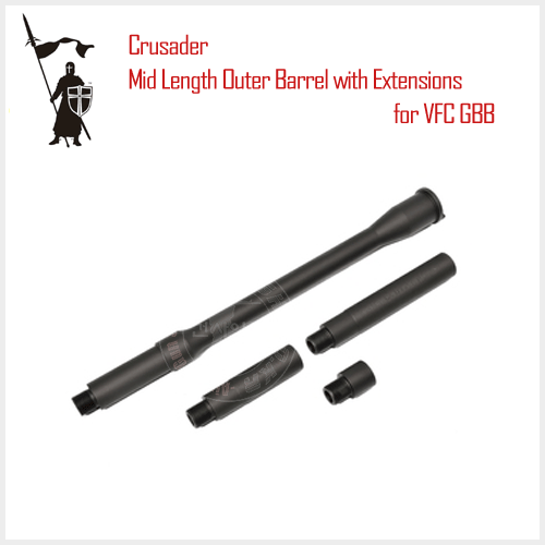 VFC CRUSADER  Mid Length Outer Barrel with Extensions for  M4 / M16 GBB Series 연장 아웃바렐
