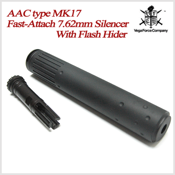 VFC AAC type Quick Detachable 7.62mm Silencer w/ 3 Prong Flash Hider for Mk17 AEG/GBB AAC타입 QD 7.62mm 소음기 세트 [-14mm]