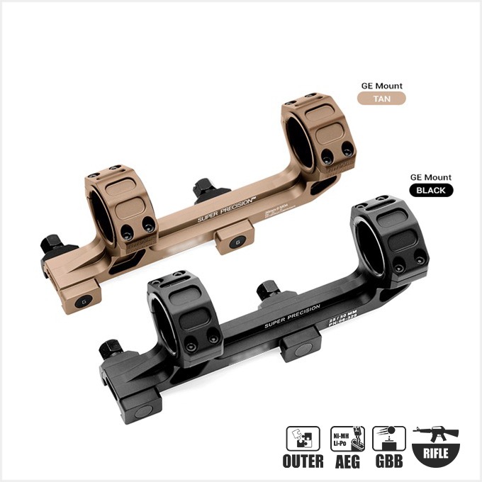 One piece bubble level picatinny rail dual ring mount offset for scope mount [BK / TAN ] - 색상선택