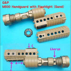 G&amp;P M500 Handguard with Flashlight  (Sand)