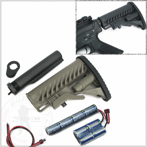 KING ARMS M4 Tactical Stock - DE w/ 1400mAh-9.6V Battery