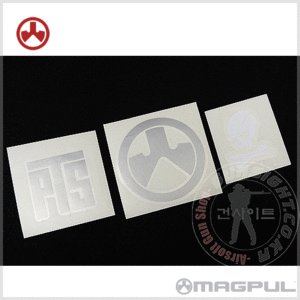 Magpul PTS Logo Vinyl Cut Sticker Pack ( Silver / White )